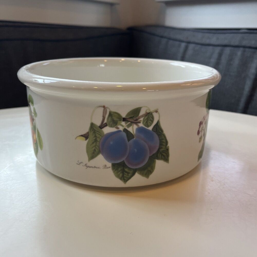 Pomona Portmeirion 7 3/ " Round Vegetable Souffle Drum Bowl Mixed Fruit Currant